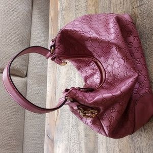 Gucci guccissma leather shoulder hobo